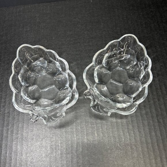 Studio Nova Grape Cluster Shaped Candy Dish Bowl Crystal Glass Clear - Set Of 2 - Picture 1 of 6